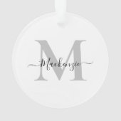 Naam monogram Initiaal personaliseren Acryl Ornament (achterkant)