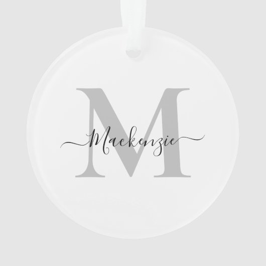 Naam monogram Initiaal personaliseren Acryl Ornament (achterkant)