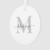 Naam monogram Initiaal personaliseren Acryl Ornament (voorkant)