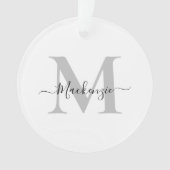 Naam monogram Initiaal personaliseren Acryl Ornament (voorkant)