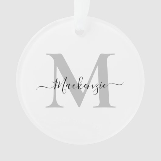 Naam monogram Initiaal personaliseren Acryl Ornament (voorkant)