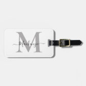 Naam Monogram Initiaal personaliseren Bagagelabel (Voorkant horizontaal)