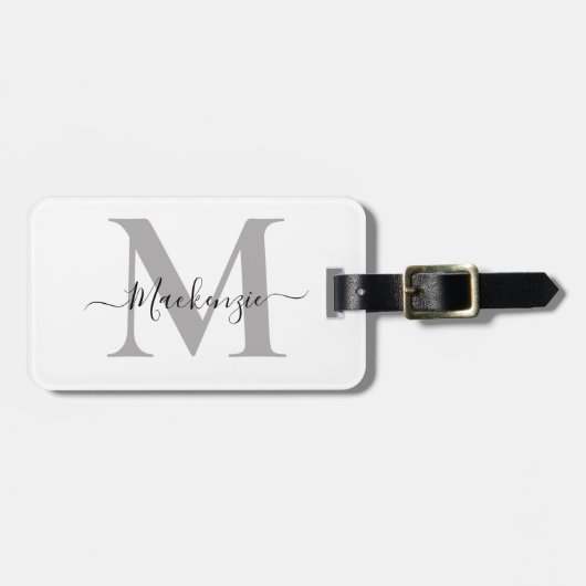 Naam Monogram Initiaal personaliseren Bagagelabel (Voorkant horizontaal)
