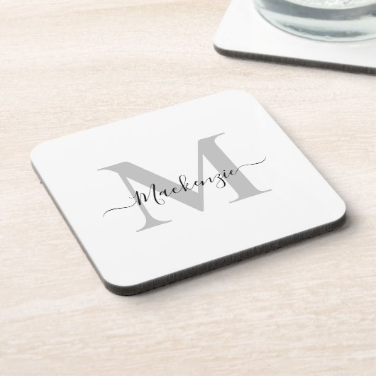 Naam Monogram Initiaal personaliseren Bier Onderzetter (Linkerzijde)