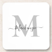 Naam Monogram Initiaal personaliseren Bier Onderzetter (Voorkant)