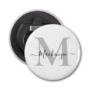 Naam Monogram Initiaal personaliseren Button Flesopener