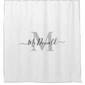 Naam Monogram Initiaal personaliseren Douchegordijn (Voorkant)