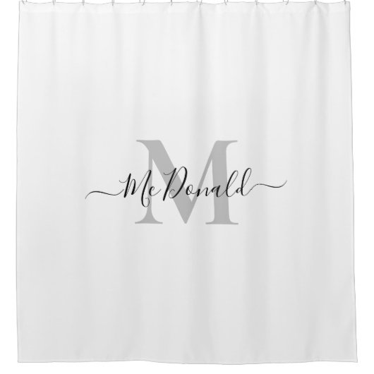 Naam Monogram Initiaal personaliseren Douchegordijn (Voorkant)