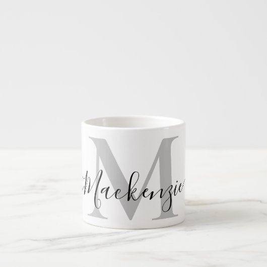 Naam Monogram Initiaal personaliseren Espresso Kop (Voorkant)