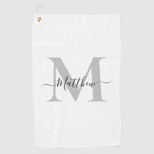 Naam Monogram Initiaal personaliseren Golfhanddoek (Voorkant)