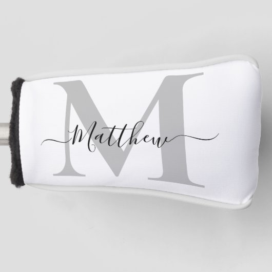 Naam Monogram Initiaal personaliseren Golfheadcover (Voorkant)