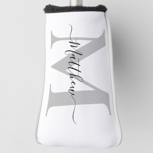 Naam Monogram Initiaal personaliseren Golfheadcover (Draai 90)