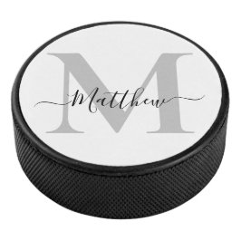 Naam Monogram Initiaal personaliseren Hockey Puck