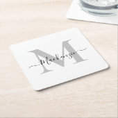 Naam Monogram Initiaal personaliseren Kartonnen Onderzetters (Schuin)