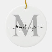 Naam Monogram Initiaal personaliseren Keramisch Ornament (Voorkant)