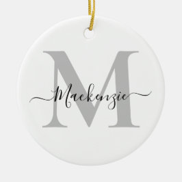 Naam Monogram Initiaal personaliseren Keramisch Ornament