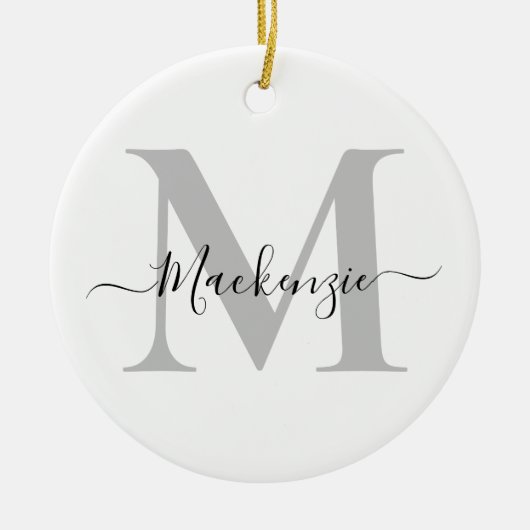 Naam Monogram Initiaal personaliseren Keramisch Ornament (Voorkant)