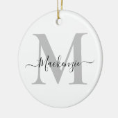 Naam Monogram Initiaal personaliseren Keramisch Ornament (Links)
