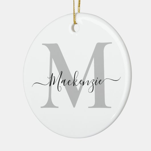 Naam Monogram Initiaal personaliseren Keramisch Ornament (Links)