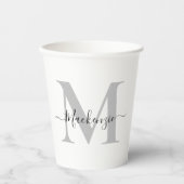 Naam Monogram Initiaal personaliseren Papieren Bekers (Voorkant)