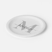 Naam Monogram Initiaal personaliseren Papieren Bordje (Gekanteld)