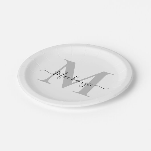 Naam Monogram Initiaal personaliseren Papieren Bordje (Gekanteld)