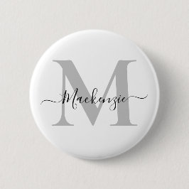 Naam Monogram Initiaal personaliseren Ronde Button 5,7 Cm