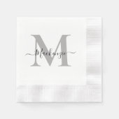 Naam Monogram Initiaal personaliseren Servet (Voorkant)