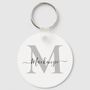 Naam Monogram Initiaal personaliseren Sleutelhanger