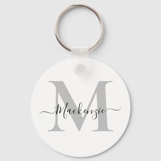 Naam Monogram Initiaal personaliseren Sleutelhanger (Voorkant)