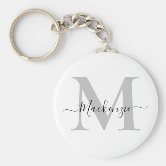 Naam Monogram Initiaal personaliseren Sleutelhanger (Voorkant)