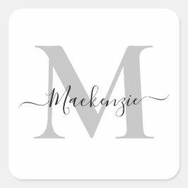 Naam Monogram Initiaal personaliseren Vierkante Sticker