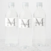 Naam Monogram Initiaal personaliseren Waterfles Etiket (Flessen)