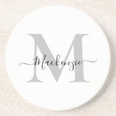 Naam Monogram Initiaal personaliseren Zandsteen Onderzetter (Voorkant)
