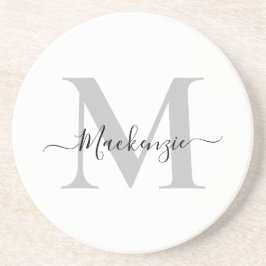 Naam Monogram Initiaal personaliseren Zandsteen Onderzetter