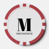 Naam Monogram Initiaal Poker Chips (Voorkant)