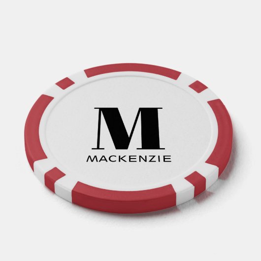 Naam Monogram Initiaal Poker Chips (Enkel)