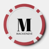 Naam Monogram Initiaal Poker Chips (Achterkant)