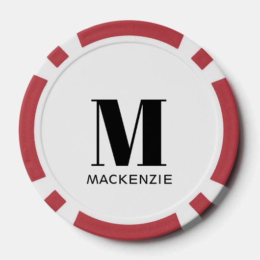 Naam Monogram Initiaal Poker Chips (Achterkant)