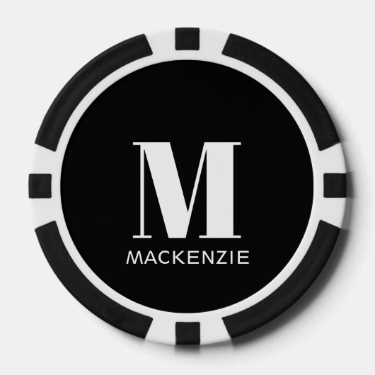 Naam Monogram Initiaal Poker Chips (Voorkant)