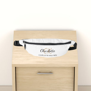 Naam monogram initialen script eenvoudig heuptasje