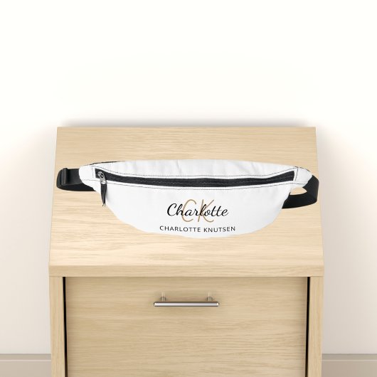 Naam monogram initialen script eenvoudig heuptasje