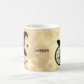 Naam Monogram J Halloween Sky Witch Spiders Koffiemok (Center)