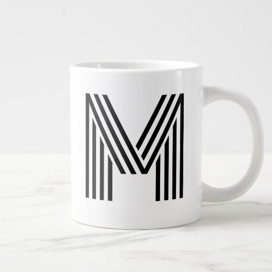 Naam & Monogram JumboCup | gepersonaliseerd Initia Grote Koffiekop (Rechts)