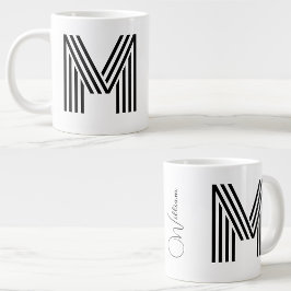Naam & Monogram JumboCup | gepersonaliseerd Initia Grote Koffiekop