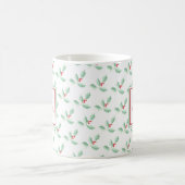 Naam Monogram Kerst Holly Koffiemok (Center)