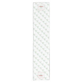 Naam Monogram Kerst Holly Korte Tafelloper (Voorkant)