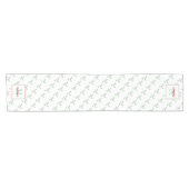Naam Monogram Kerst Holly Korte Tafelloper (Horizontaal)