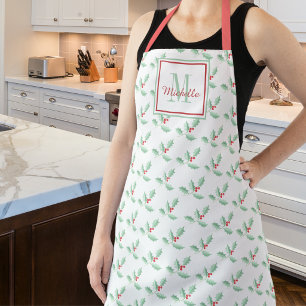 Naam Monogram Kerst Holly Schort