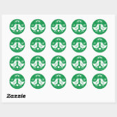 Naam Monogram Kus Kippen Kerstmis Mistslierten Ronde Sticker (Vel)